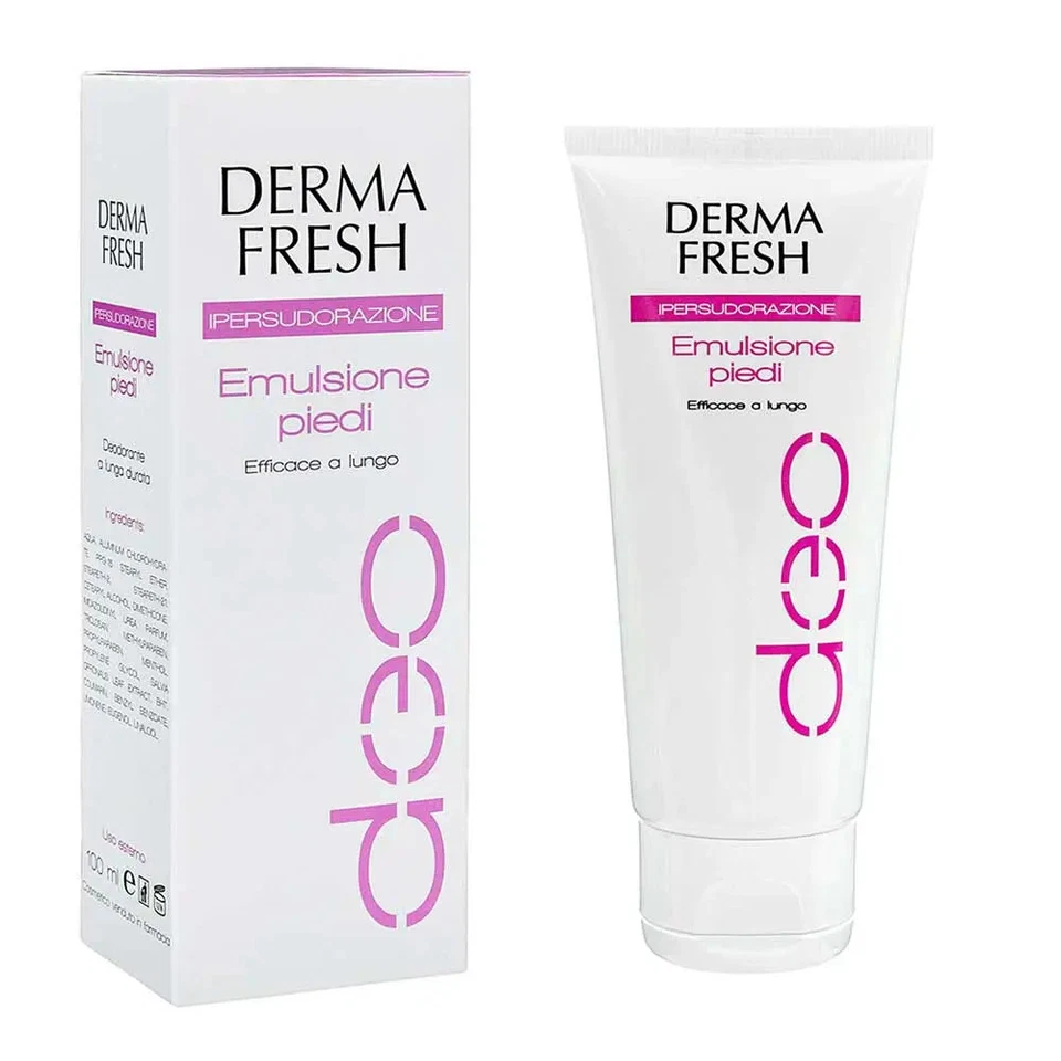 Dermafresh Ipersudorazione - Emulsione Piedi Efficace a Lungo, 100ml