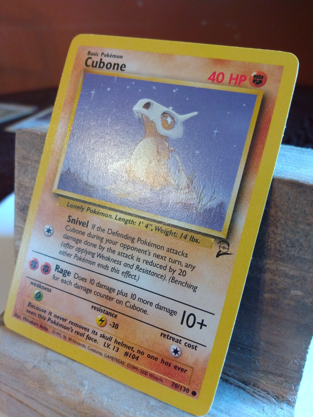 Pokemon TCG cubone 70/130 base set 2 near mint 
