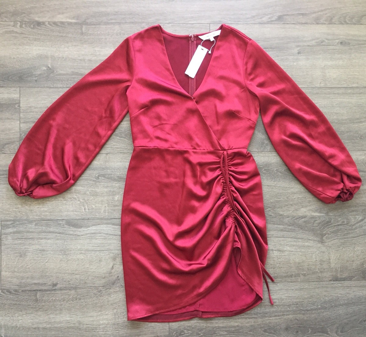 burgundy satin long sleeve wrap dress Udaya Burgundy Lace Long Sleeve Maxi Dress