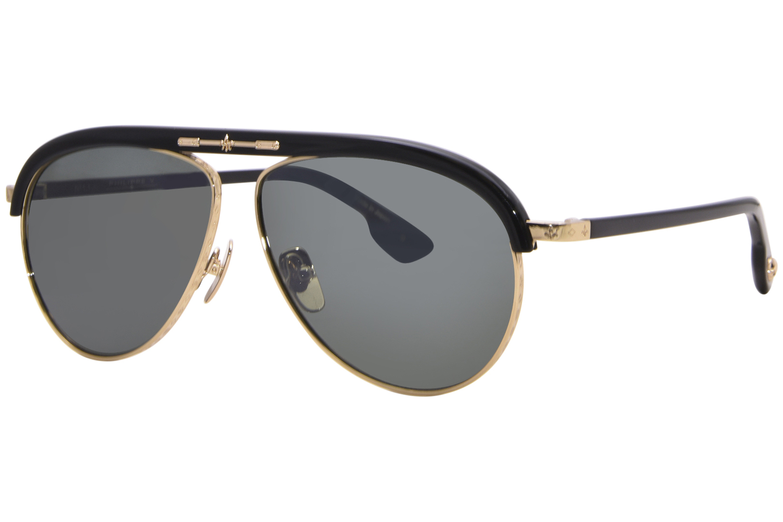 Солнцезащитные очки Philippe-V N1.1 01211101N Черный/зеленый Пилот 62 мм