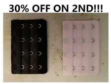 3 Pcs Bra Extender Buckle Extension, 4 Hooks 3 Rows Black OR Nude, Ship From US