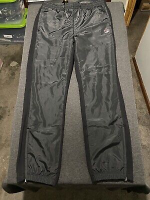 Vintage Fila Track Pants Dark Grey Polyester Sweatpants