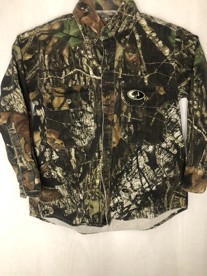 Vtg Mossy Oak Break Up Camo Kids Hunting Button Up Shirt Youth Small (6-8) - Image 4 of 4