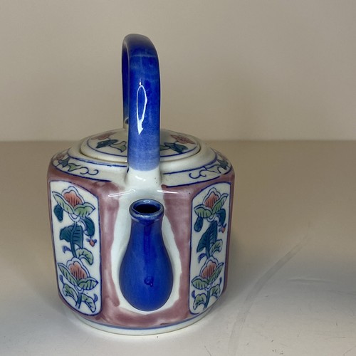 Ben Rickert Teapot Ceramic Decorative Floral Motif Oriental Lotus Flower Signed - Picture 2 of 10