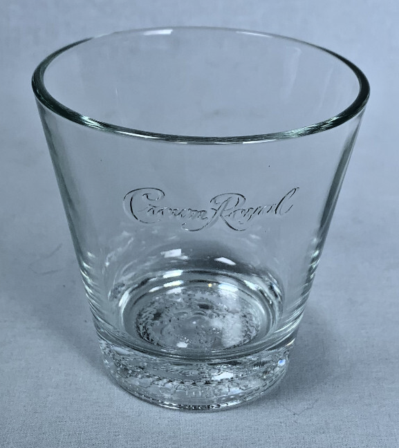 Crown Royal Whisky Rocks Glass with Raised Logo Base 3.5 Inch Lowball-image