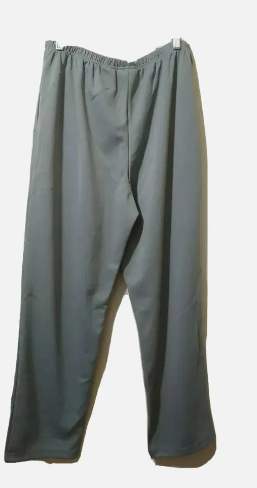 Pantalones Blair Mujer 16 Bolsillos Elásticos Cintura Informales Gris Pullup Frente Plano Foto 2 de 4