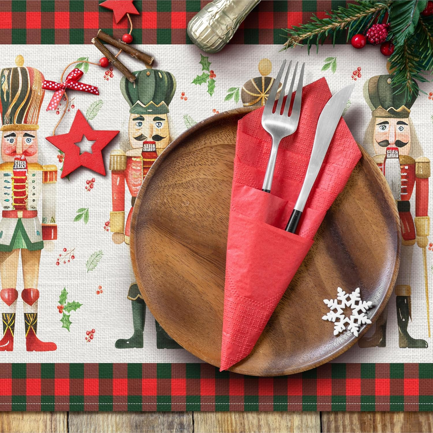 Watercolor Nutcracker Christmas Table Runner - 13 x 72 Inches, Lot, overstock