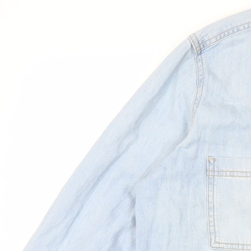 Camisa abotonada Universal Thread para mujer azul M de algodón - Imagen 5 de 12