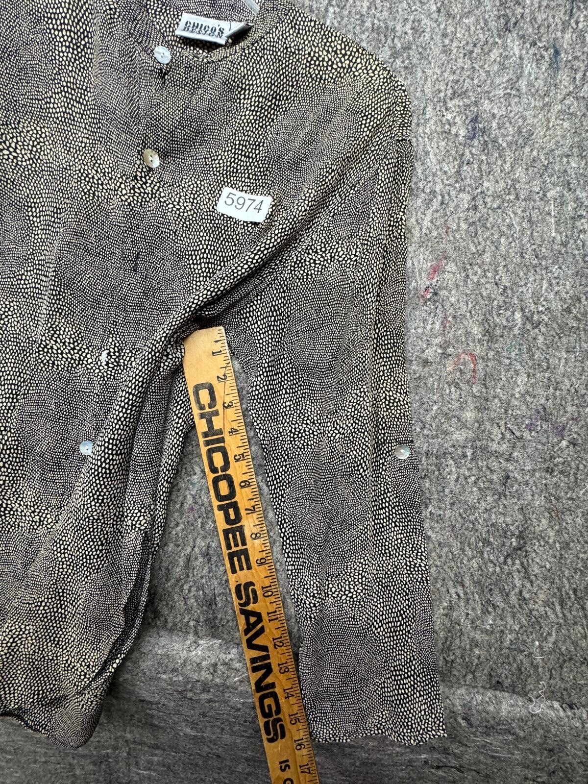 Chicos Womens Tunic Button Down Roll Tab Black Ta… - image 8