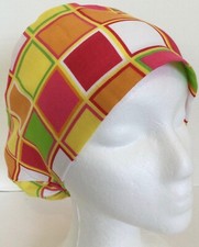 Geometric Squares Adjustable Medical Slim Lid Euro Surgery Scrub Cap Chef Hat