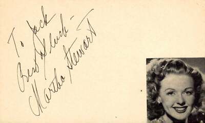 マーサスチュワート　レア Martha Stewart Signed Auto 3x5 Index Card In a Lonely Place | eBay