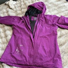 Paradox Jacket Womens Large Purple Full Zip Hooded Rain Windbreaker Coat
