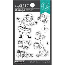 HERO ARTS - POLY CLEAR STAMPS - MERRY CHRISTMAS SANTA - REINDEER