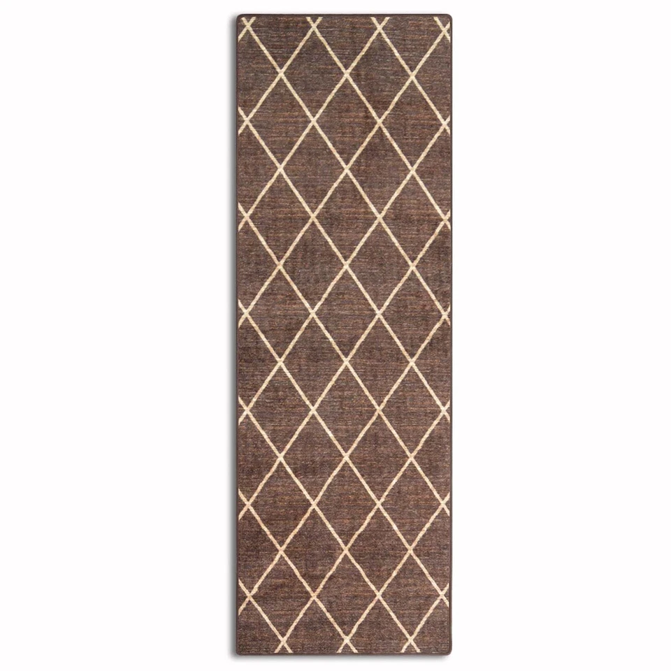Läufer Teppich Teppichläufer Wohnzimmer Feinschlingen Vintage Cosenza Braun - Bild 1 von 1