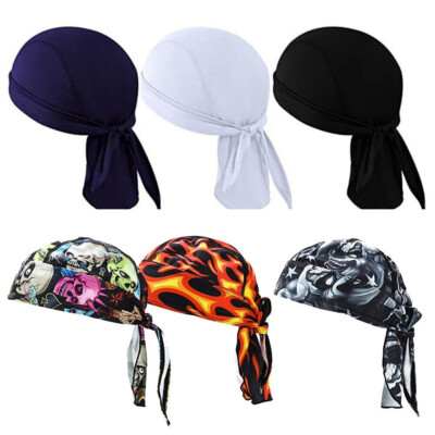 Cooling Skull Cap Helmet Liner Dew Rag Sweat Wicking Beanie Cap Head Wrap Hat