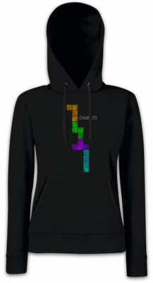 Damn It! Damen Hoodie Kapuzenpullover Fun Nerd Code Cheat Gamer Gaming