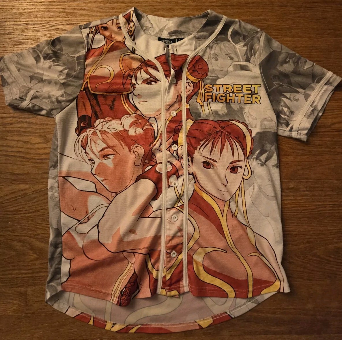 634 炎柄SUGOI Tour de Friends 2002 Y2Kテック Y2K Street Fighter Chun Li Videogame Baseball Jersey AOP | eBay