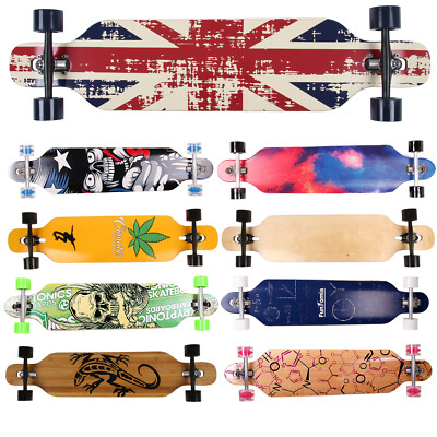 FunTomia Longboard 3 Flex Stufen Skateboard Drop Through Cruiser Komplettboard  