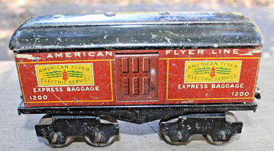 American Flyer Prewar O Gauge #1200 Express Baggage Red Electric Passenger b2
