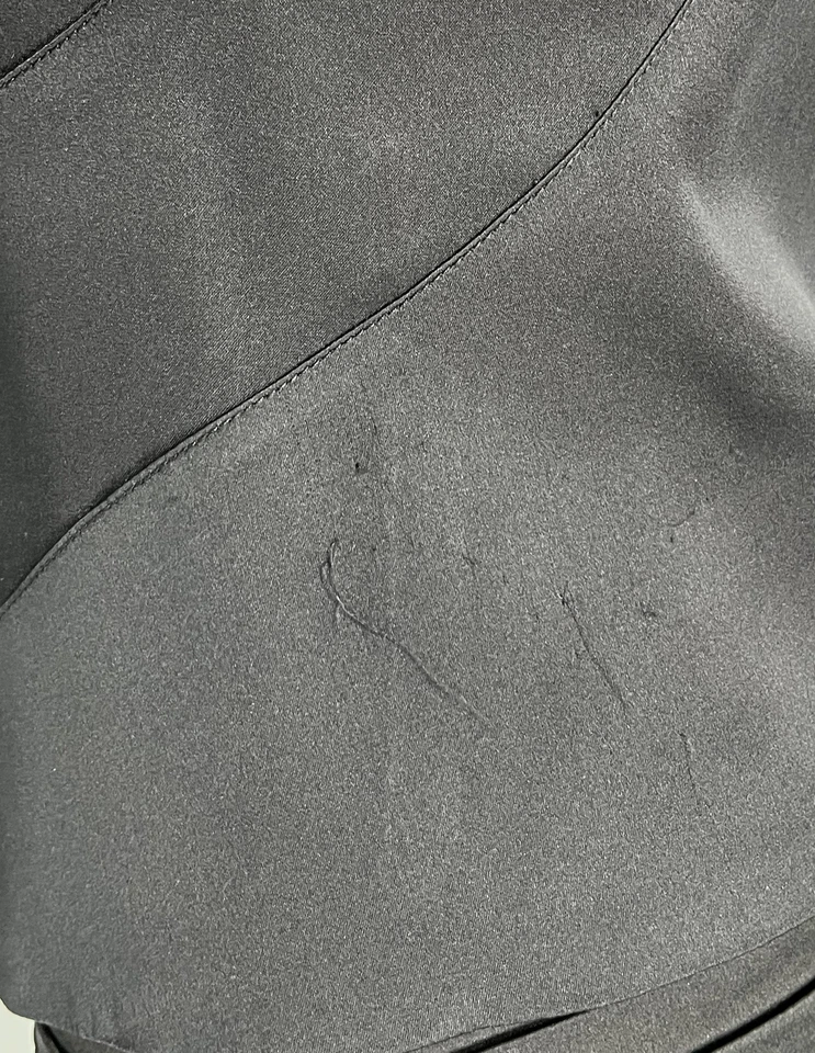 Zac Posen Black Silk 3/4 Sleeve Ruffle Hem Shirt+Pleated Skirt Set sz 6 - Image 4 of 4