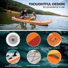 Image of 10FT Inflatable Stand Up Paddle Board Surfing Board Surfboard SUP w/ Pump Bag