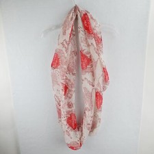 Harry Potter Marauders Map Infinity Scarf - Lightweight Illustrated - Cream, Red