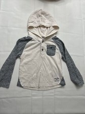 Tommy Hilfiger Boys 3T Hoodie Shirt Ivory Gray EUC