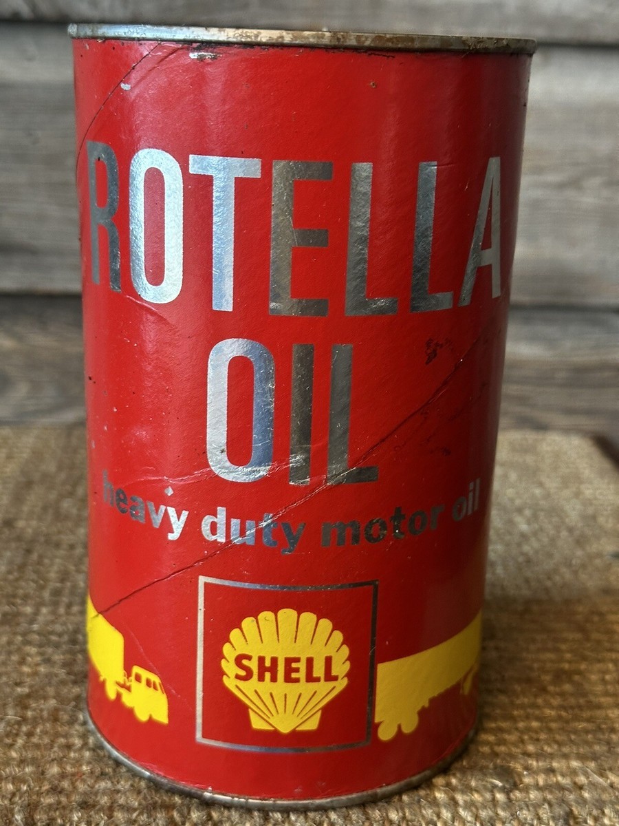 Vintage Shell Oil Can Rotella T Heavy Duty Quart | eBay