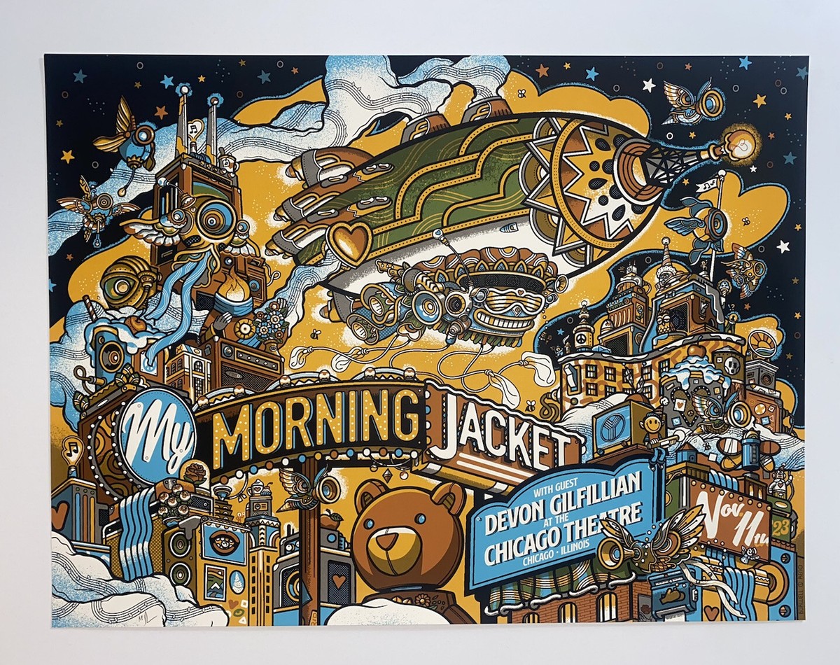 My Morning Jacket Poster Chicago Theatre 11/11/23 Official