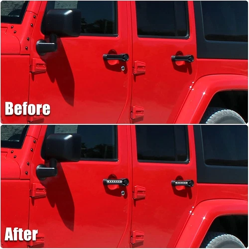 Aluminum Door Grab Handle Inserts Cover Trim for Jeep Wrangler JK 2007-2018 - Bild 18 von 46