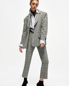 Détails Sur Zara Studio Carreaux écossais Gris Cropped Costume Pantalon Noir Blanc Xs S Bnwt Afficher Le Titre Dorigine