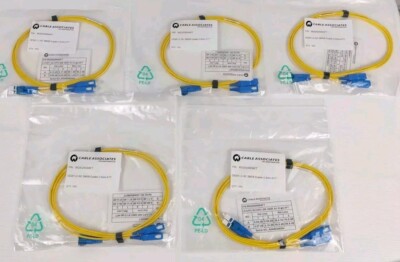 5 Pack - Cable Associates LC-SC SMXB Duplex 2.0mm Fiber Optic Patch Cable (4 Ft)
