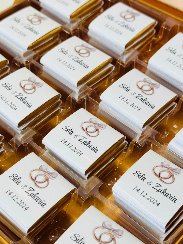 Schokobox Personalisierte Schokolade Etiketten Hochzeit Verlobung Söz Cikolatasi - Bild 2 von 4