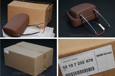 7252878 headrest front leather sports seat cinnamon brown crash active NEW BMW X5 E70 LCI