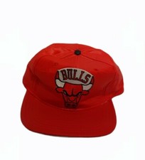 90s Vtg Chicago Bulls Logo U.I.I. Universal Snapback Hat "SHINY" patch ripstop