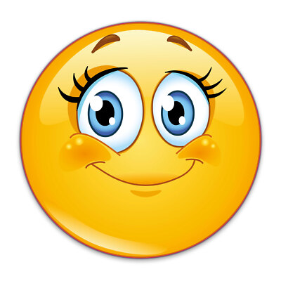 Smiley-Aufkleber Wimpern I Ø 9 cm I Süßer Emoticon Sticker I kfz_245