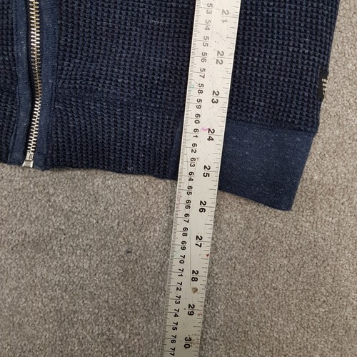 Diesel Mens Jacket Medium Blue Zip Up Cardigan Textured Waffle Knit High Neck - Picture 9 of 12