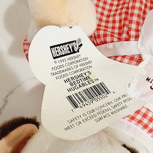 VINTAGE 1992 HERSHEY'S Bedtime Hugables Soft Cow Stuffed Animal Toy - Picture 10 of 11