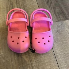 Crocs Pink Kids Classic Clogs with Heel Straps