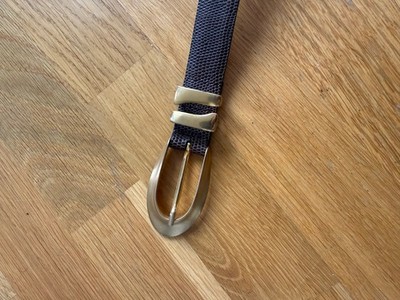 Vintage Carlisle Belt brown with crocodile effect leather  size S