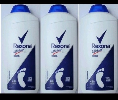 Rexona efficient talco para pies deodorant foot talcum powder 200g-PACK  x 3