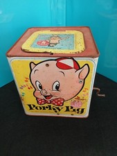 VTG 1964 Mattel Porky Pig in the Music Box Jack in the Box Metal Tin NO MUSIC