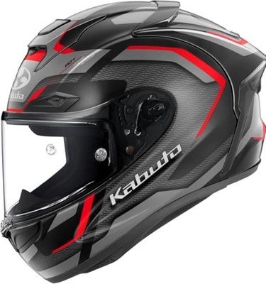 OGK KABUTO F-17 ZESTAL Full Face Motorcycle Helmet Flat Black/Red Size: L