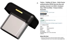 Yubico YubiKey 5C Nano Two Factor Authentication USB Security Key, used $65 MSRP