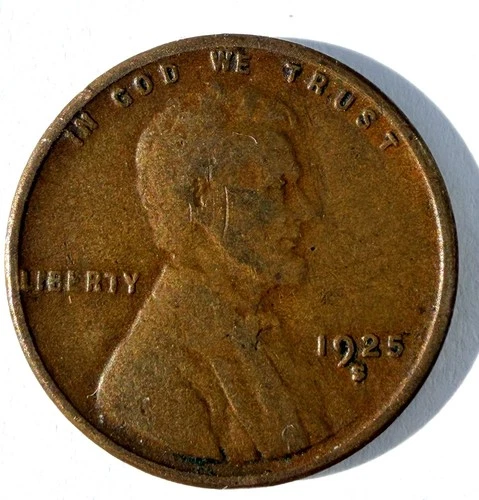 1925-S 1C BN Lincoln Wheat Cent Rare Penny - Actual Coin #25S1