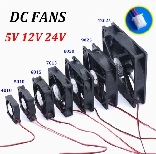 DC5V 12V 24V PC Computer Cooling Fan Brushless Black Small 40 50 60 80 90 120mm