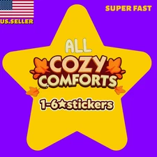 Monopoly  Golden Blitz GO  1⭐-6⭐ Star Stickers (Cozy Comforts) - Fast Delivery⚡