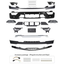 For 2021 2022 2023 Ford F-150 Front Bumper Cover Assembly Black w/ 4 Sensor Hole