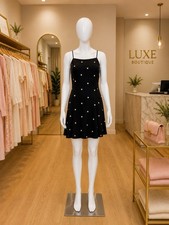 NWT Woman’s American Eagle Black Mini Dress With Flower And Open Lower Back Med