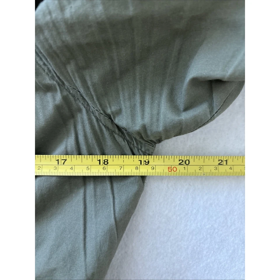 Decree Utility Jacket Women M Olive Green Drawstring Parka Boho Casual - Image 3 of 4